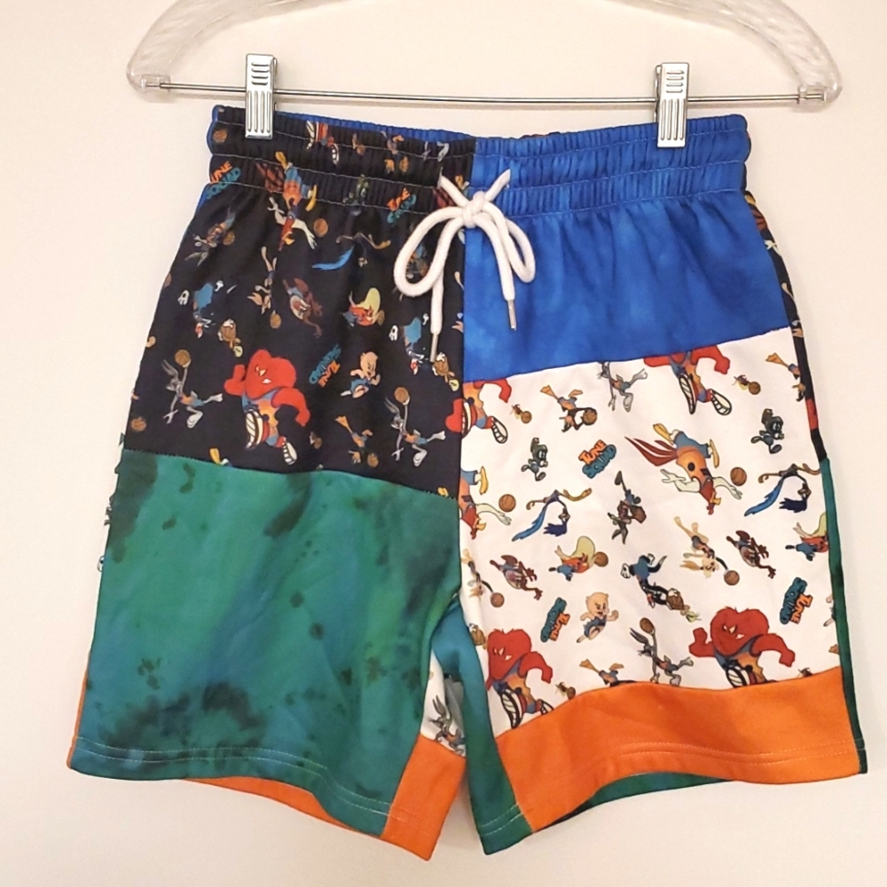 Space Jam Looney Tunes Mens cut  unisex drawstring shorts Small surf beach EUC